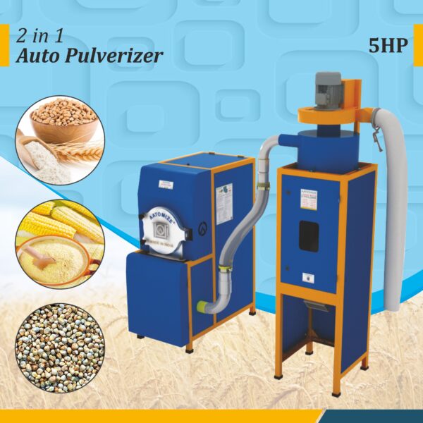 5HP Pulverizer with Double Hopper & Dust Collector